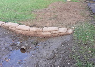 Sandbag head-walls will be covered in Purbeck stone boulders