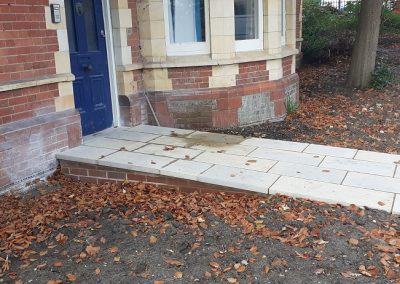 New paving at East Gate Lodge