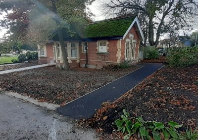 New paving at East Gate Lodge